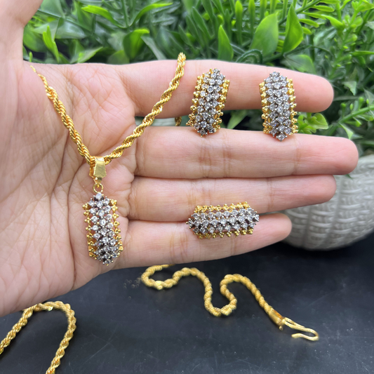 22k Dipped Diamond Cut Set