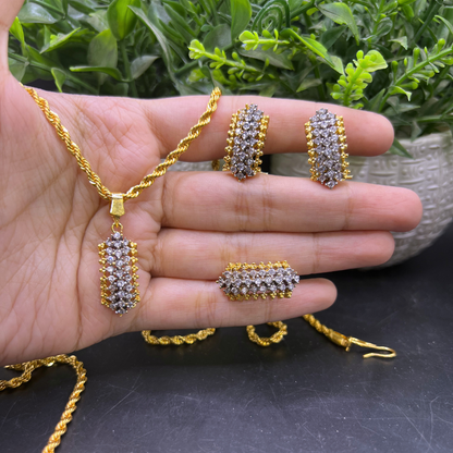 22k Dipped Diamond Cut Set