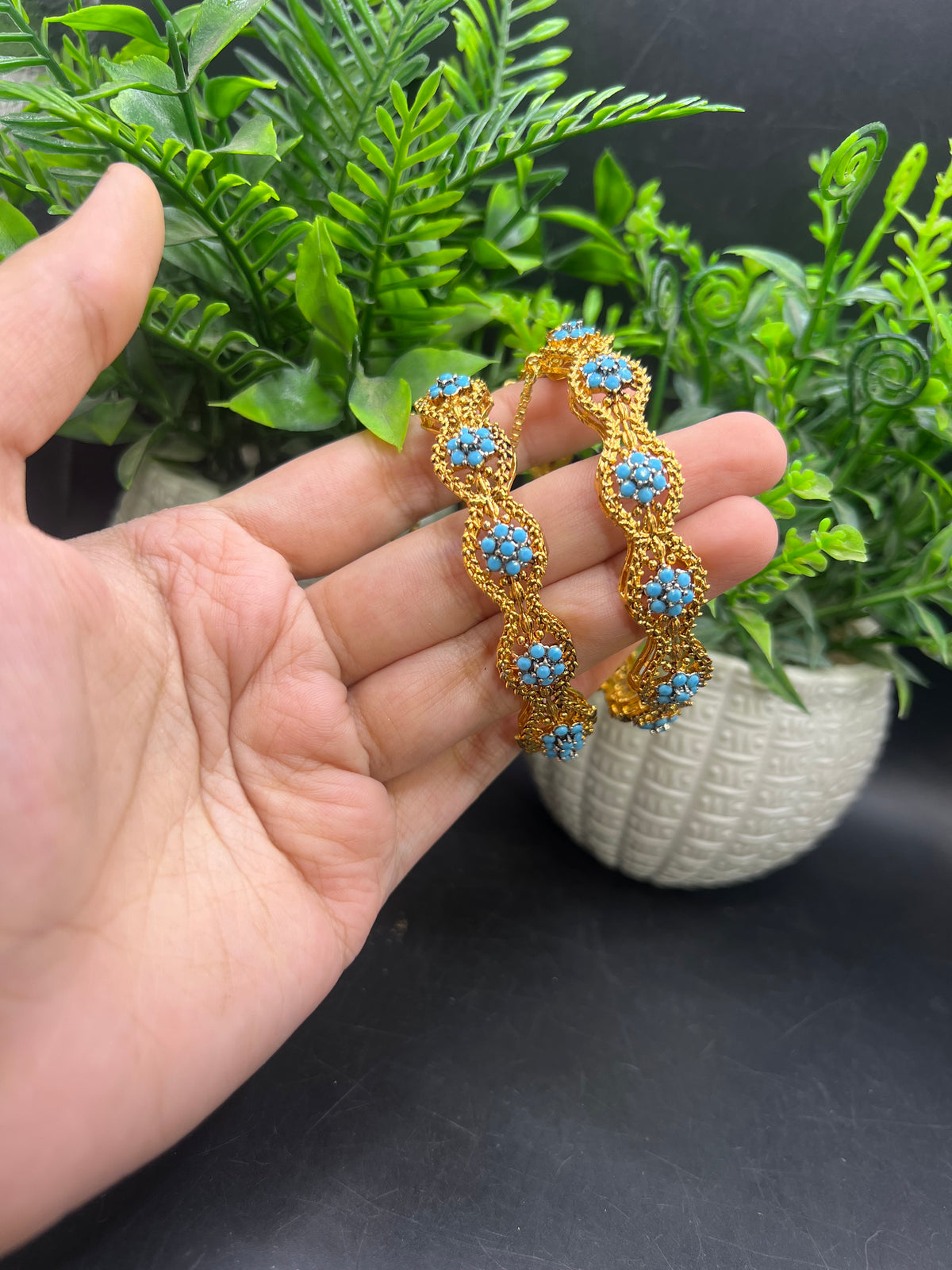 Gold Toned Kangan pair